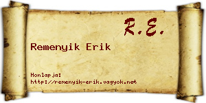 Remenyik Erik névjegykártya